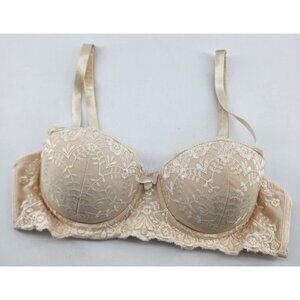Sweet Nothing by Maidenform Women's Molded Cup Balconette Bra Cream 8139 Sz 34B